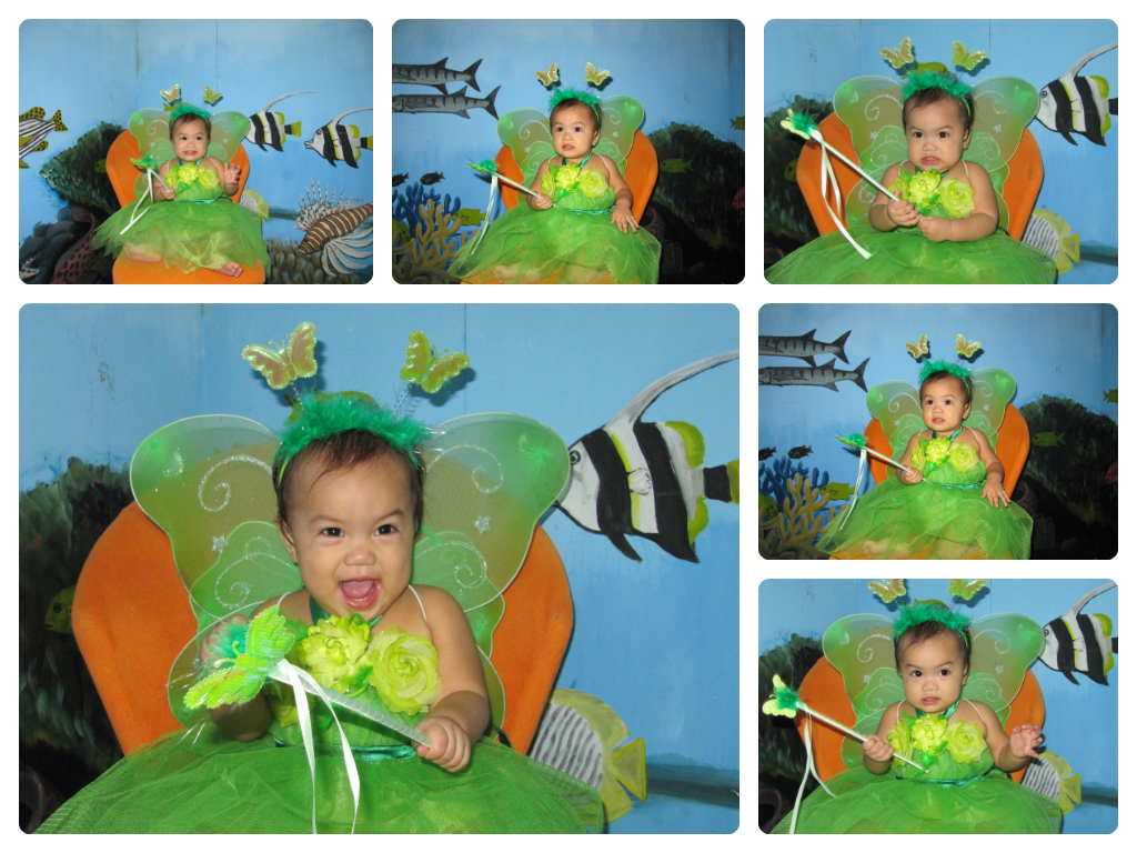 Daughter E in Tinker Bell Outfit